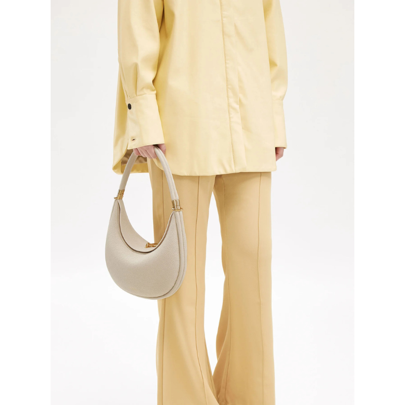 Half Moon Cowhide Leather Shoulder Bag