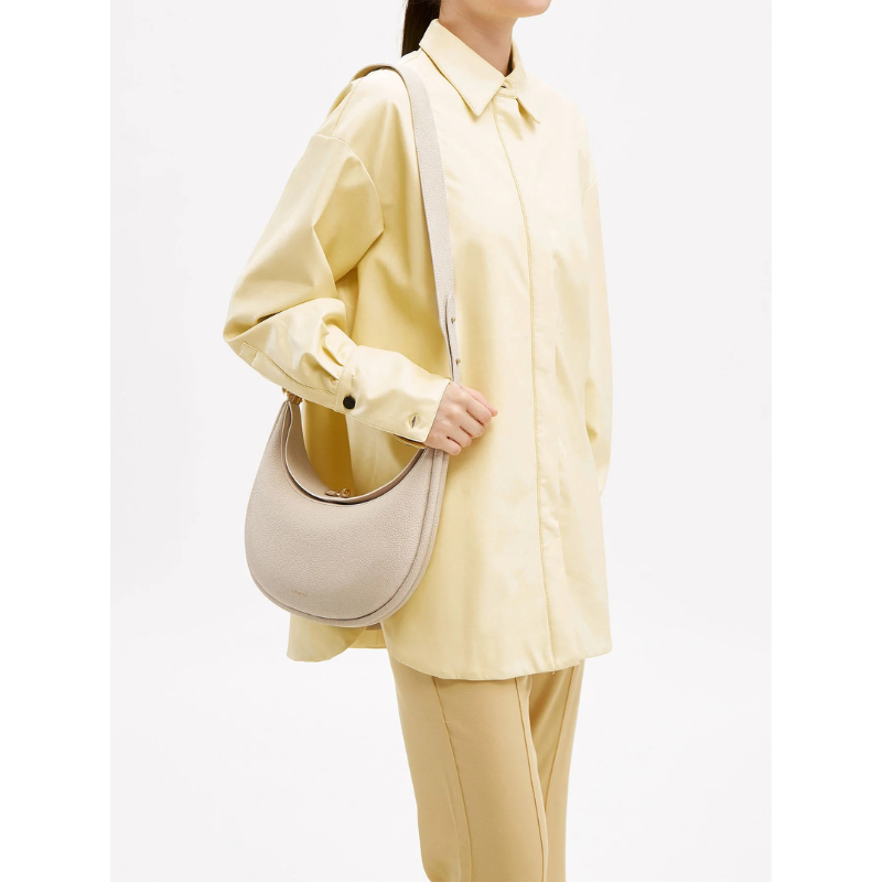 Half Moon Cowhide Leather Shoulder Bag