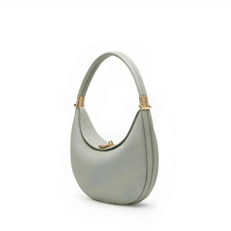 Half Moon Cowhide Leather Shoulder Bag