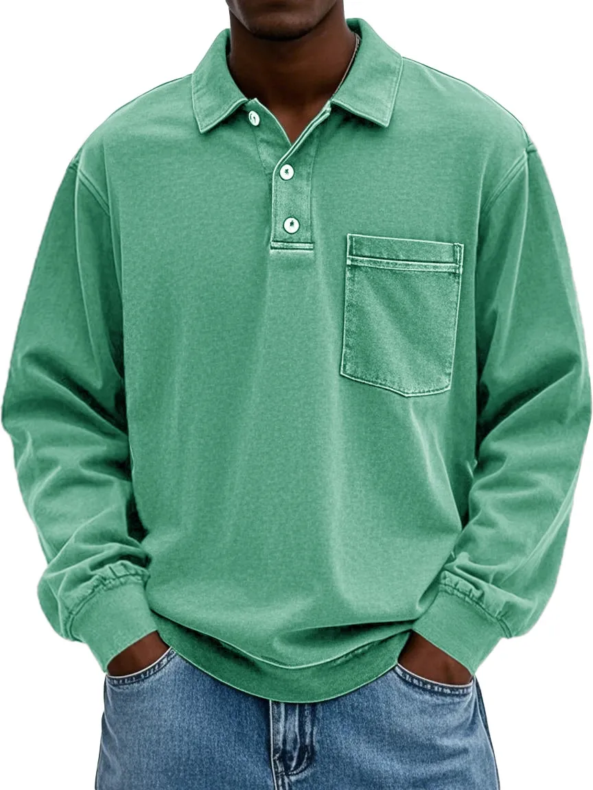 Last Chance: 50% OFF - Men’s Long-Sleeve Polo Shirt – Soft, Breathable & Relaxed Fit