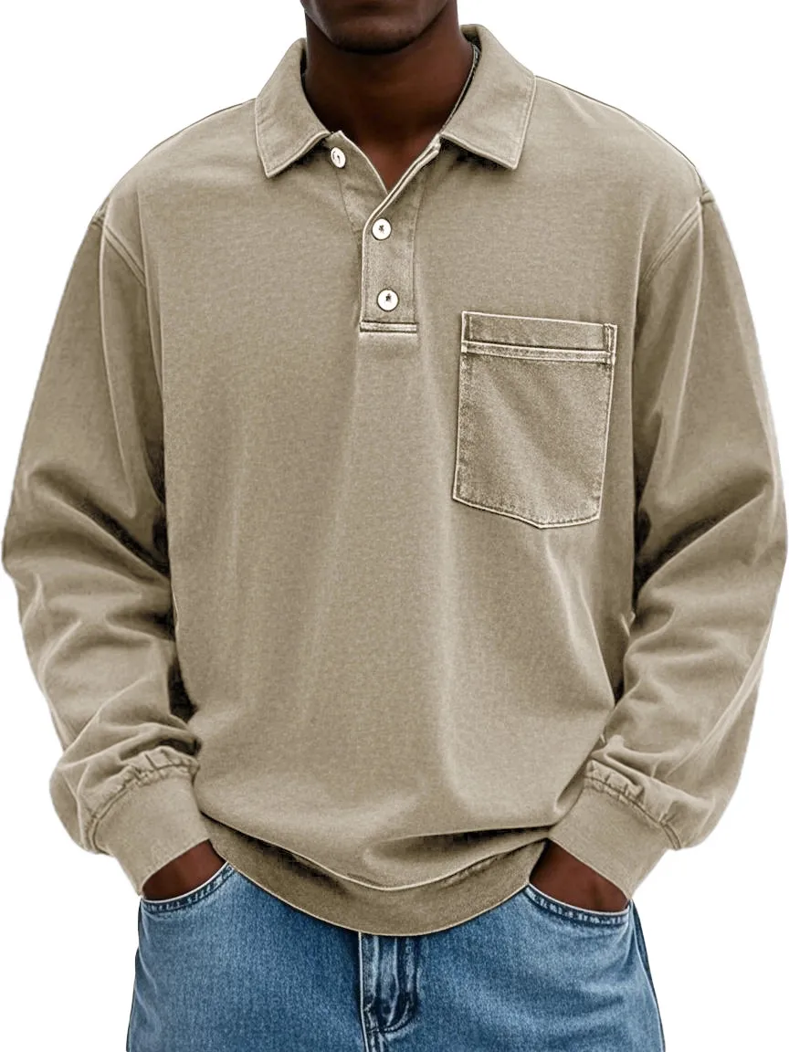 Last Chance: 50% OFF - Men’s Long-Sleeve Polo Shirt – Soft, Breathable & Relaxed Fit