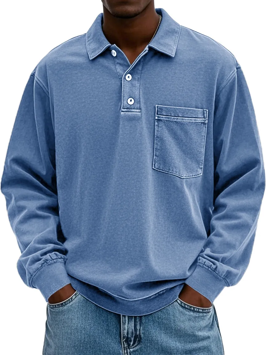 Last Chance: 50% OFF - Men’s Long-Sleeve Polo Shirt – Soft, Breathable & Relaxed Fit