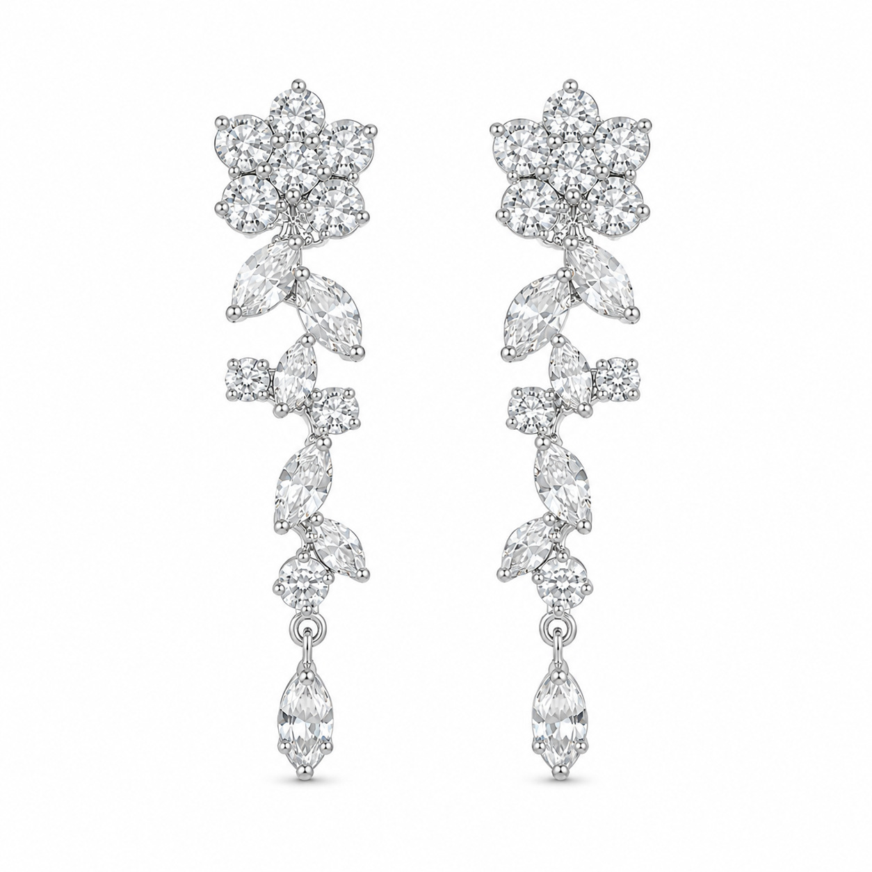 Trailing Vine Crystal Drop Earrings