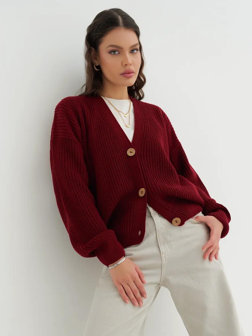 Toasty Tan Knit Button-Up Cropped Cardigan