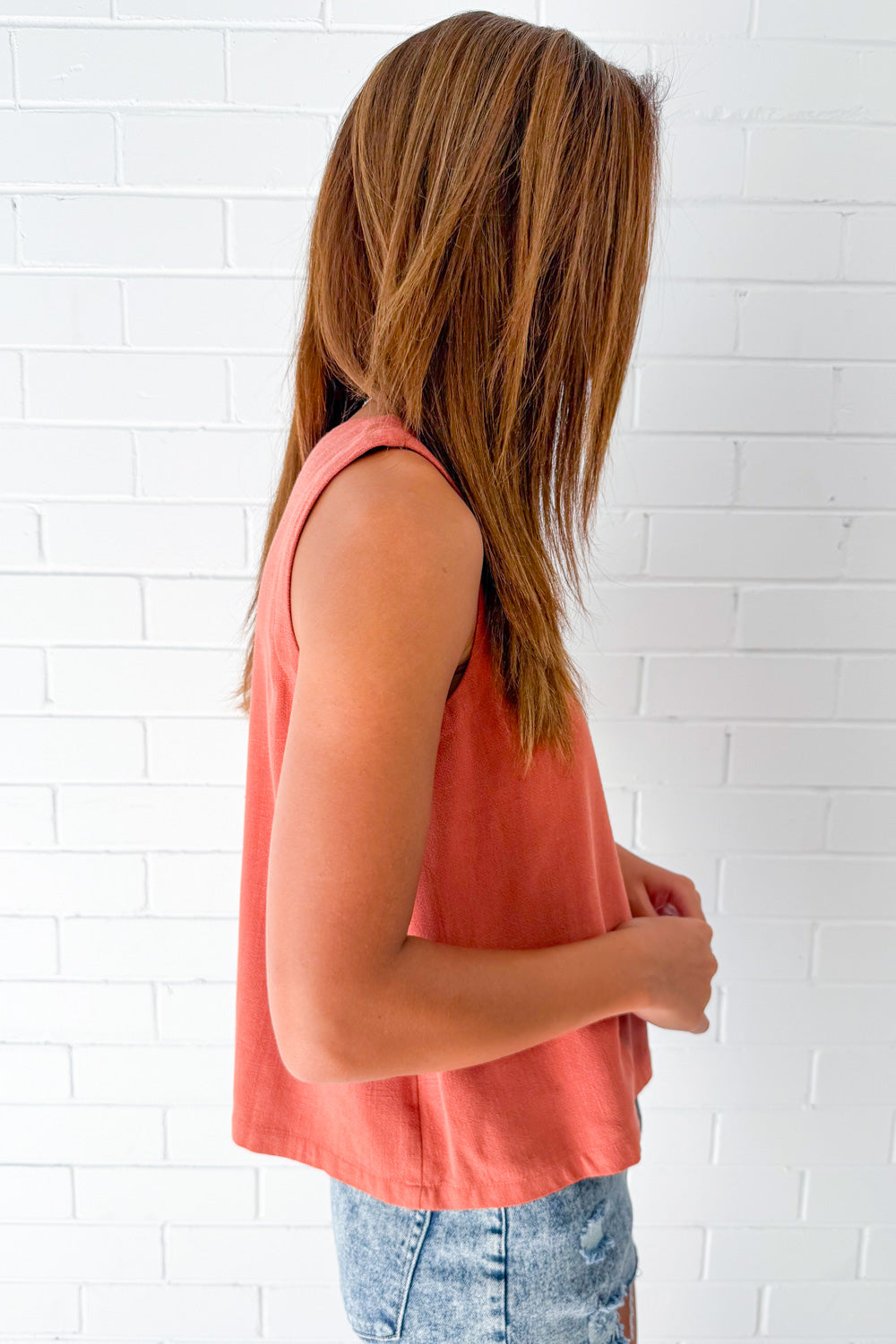 Rafaela Linen Top - Caramel