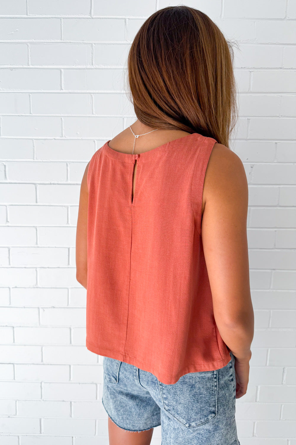 Rafaela Linen Top - Caramel