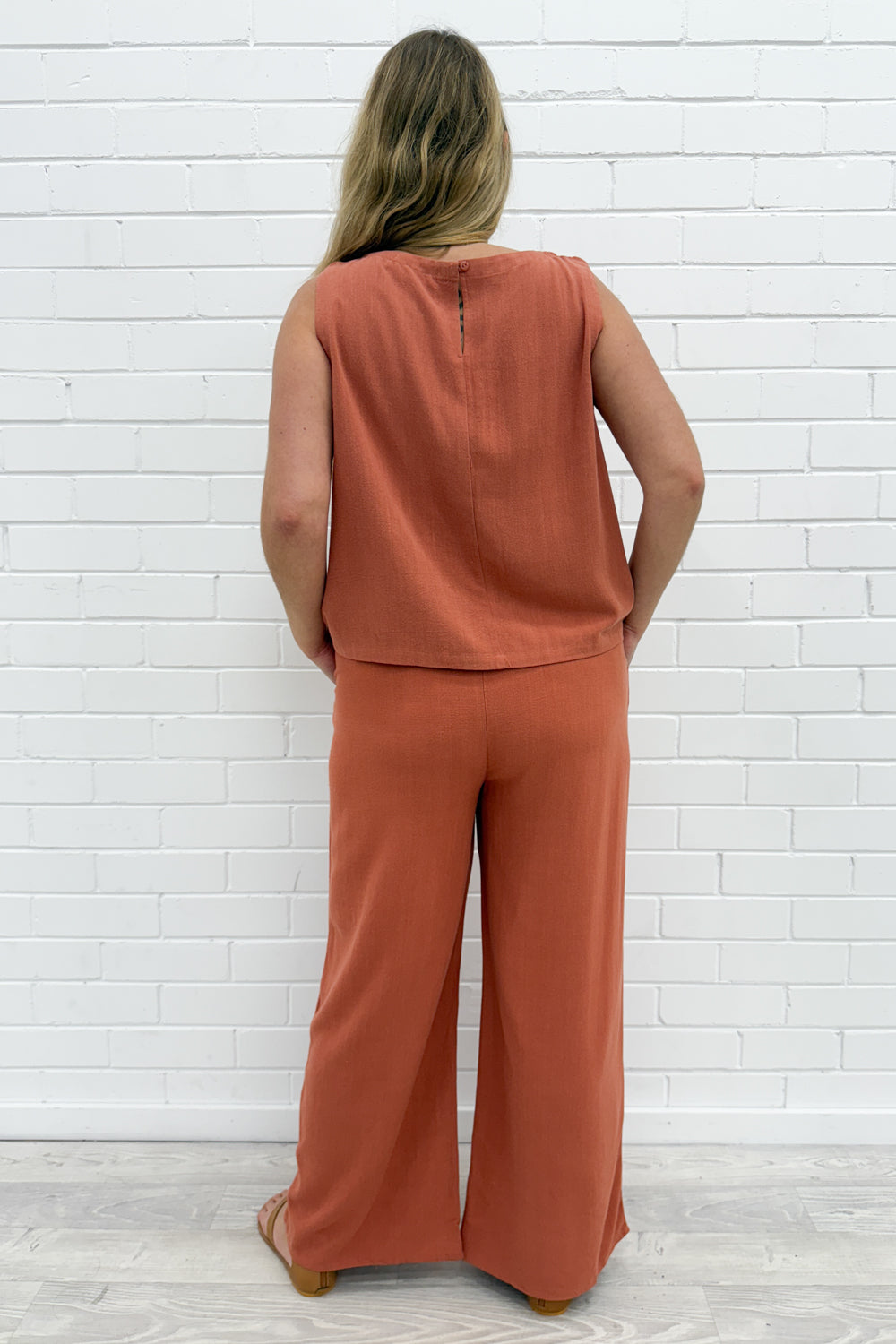 Rafaela Linen Top - Caramel