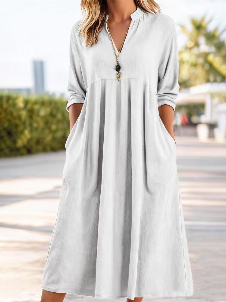 New Arrivals🔥Soft Cotton Midi Dress with Pockets