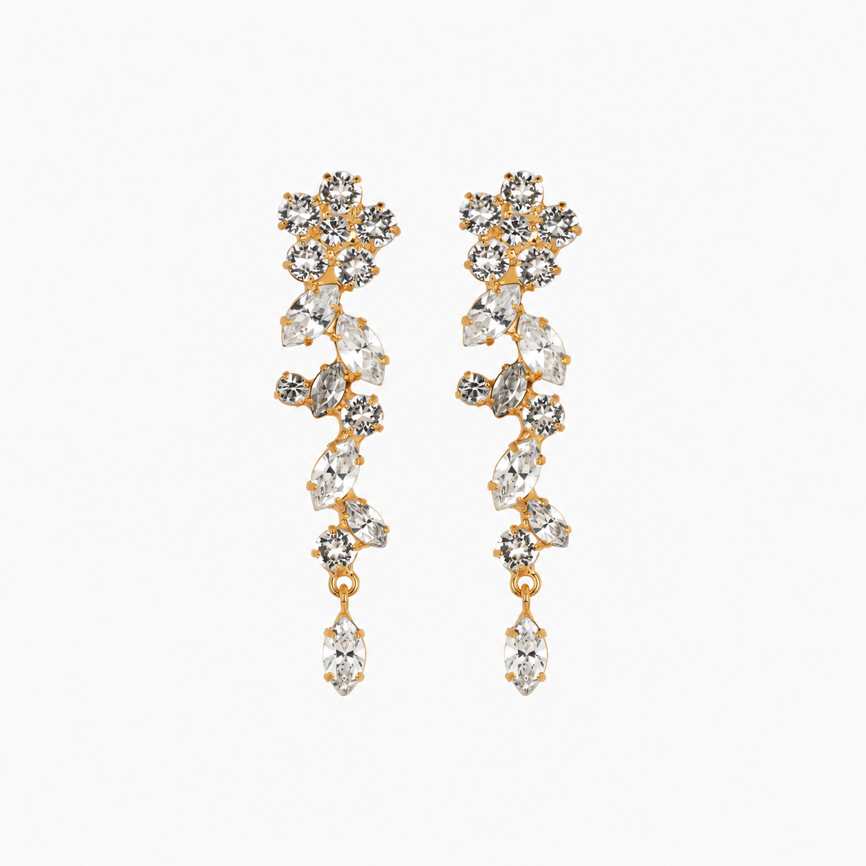 Trailing Vine Crystal Drop Earrings