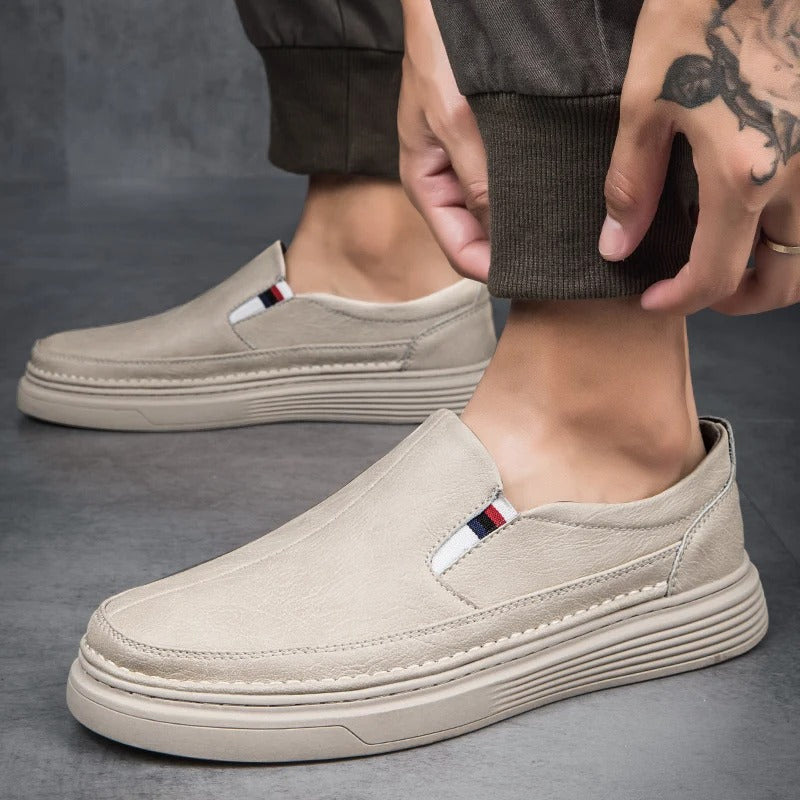 Men's Casual Loafers Slip-On Leather Oxford Shoes 