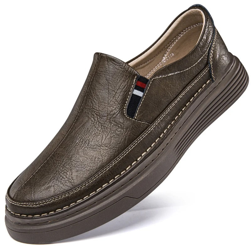 Men's Casual Loafers Slip-On Leather Oxford Shoes 
