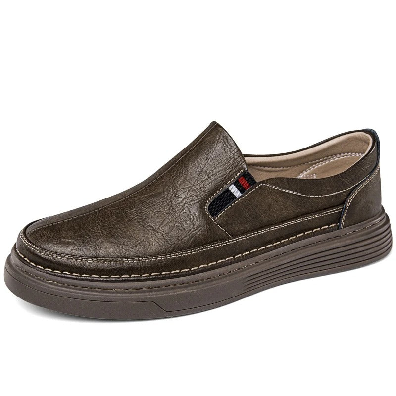 Men's Casual Loafers Slip-On Leather Oxford Shoes 