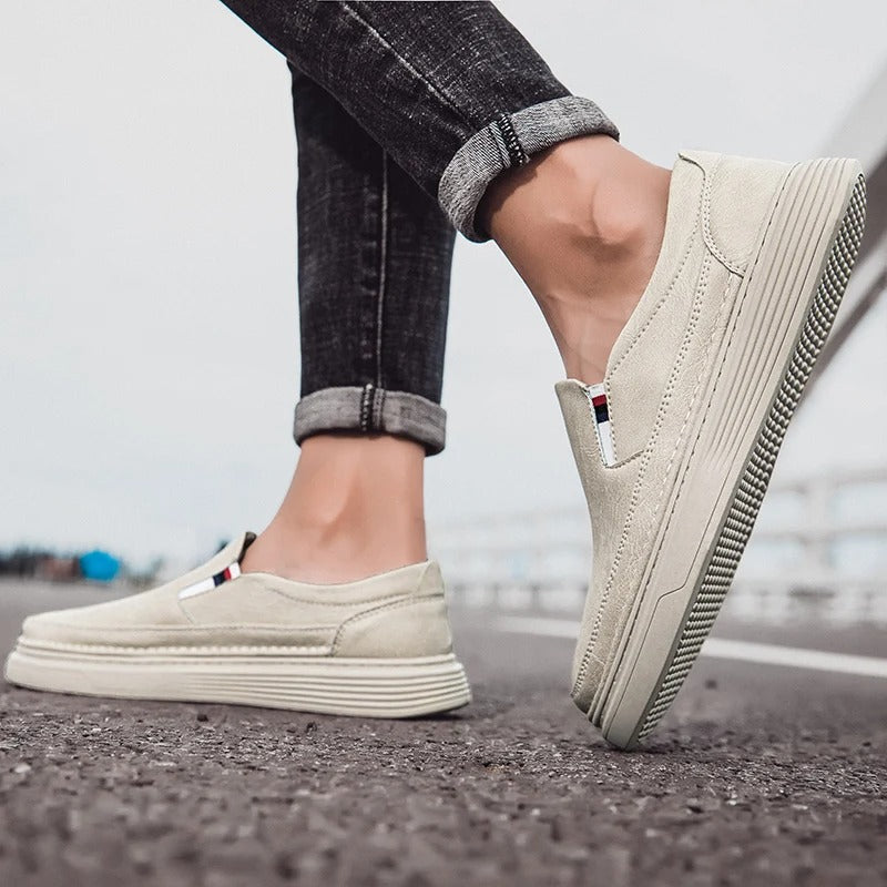 Men's Casual Loafers Slip-On Leather Oxford Shoes 