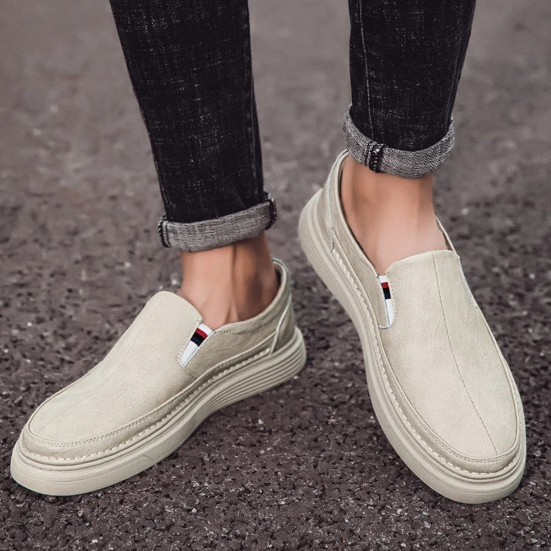 Men's Casual Loafers Slip-On Leather Oxford Shoes 