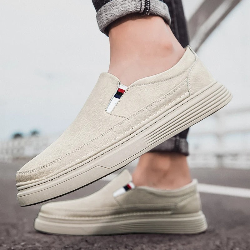 Men's Casual Loafers Slip-On Leather Oxford Shoes 