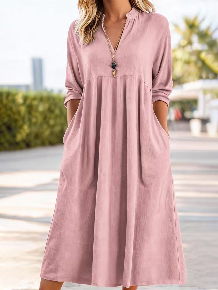 New Arrivals🔥Soft Cotton Midi Dress with Pockets