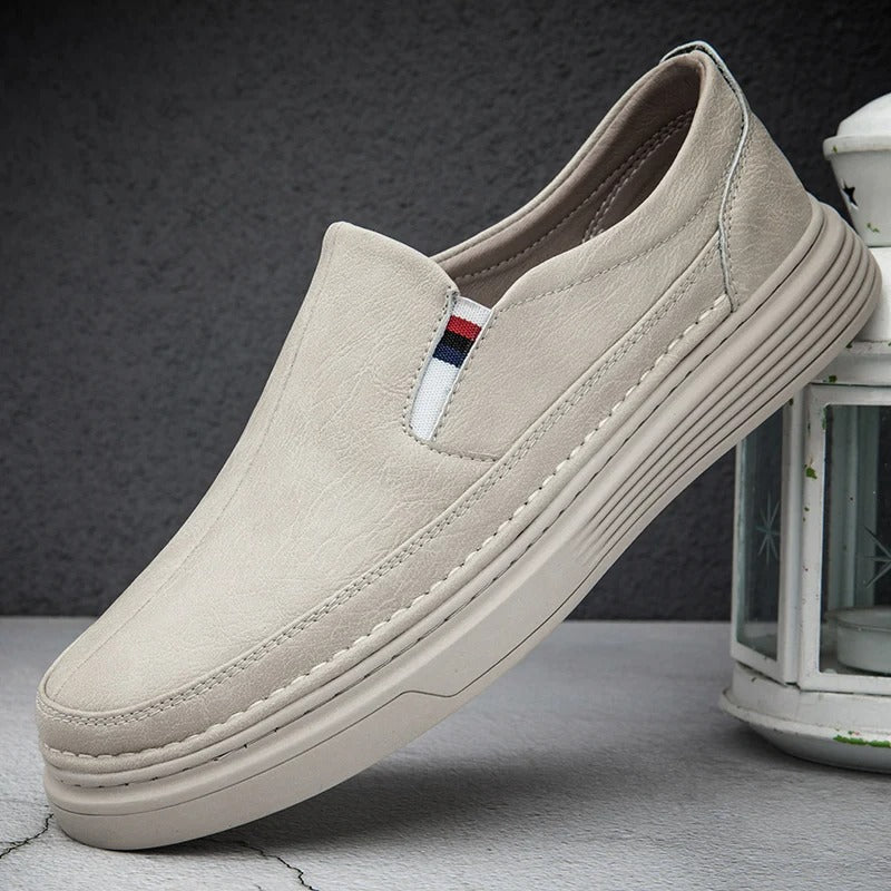 Men's Casual Loafers Slip-On Leather Oxford Shoes 