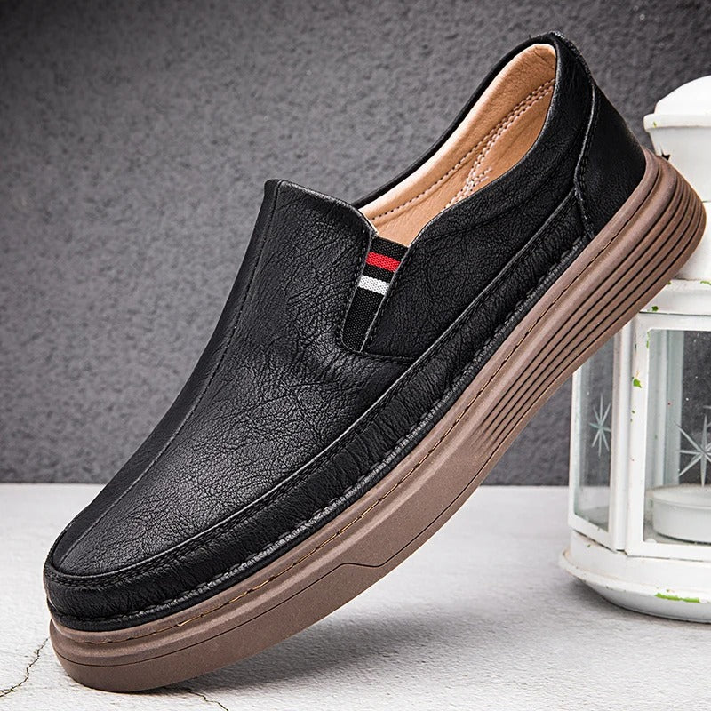 Men's Casual Loafers Slip-On Leather Oxford Shoes 