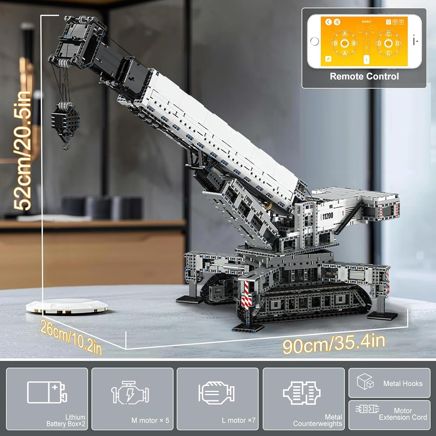 🚛🔌 Remote Control Engineering Crane Building Blocks