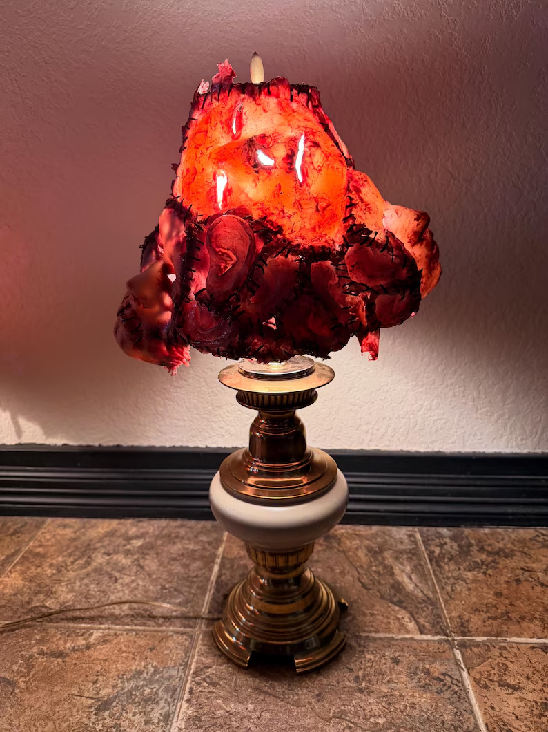 Gothic Human Skin Face Lamp | Macabre Home Decor 🧛‍♀️