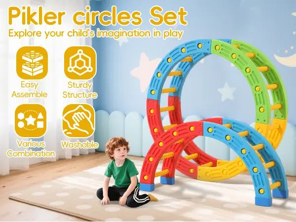 🧩 6-in-1 Foldable Pikler Set – Indoor Climbing & Balance Gym for Toddlers