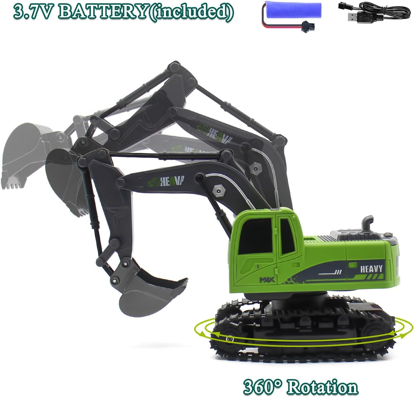 🎁 1:12 Scale RC Truck & Excavator Set – 2.4Ghz, Lights, Sounds, & Detachable Trailer