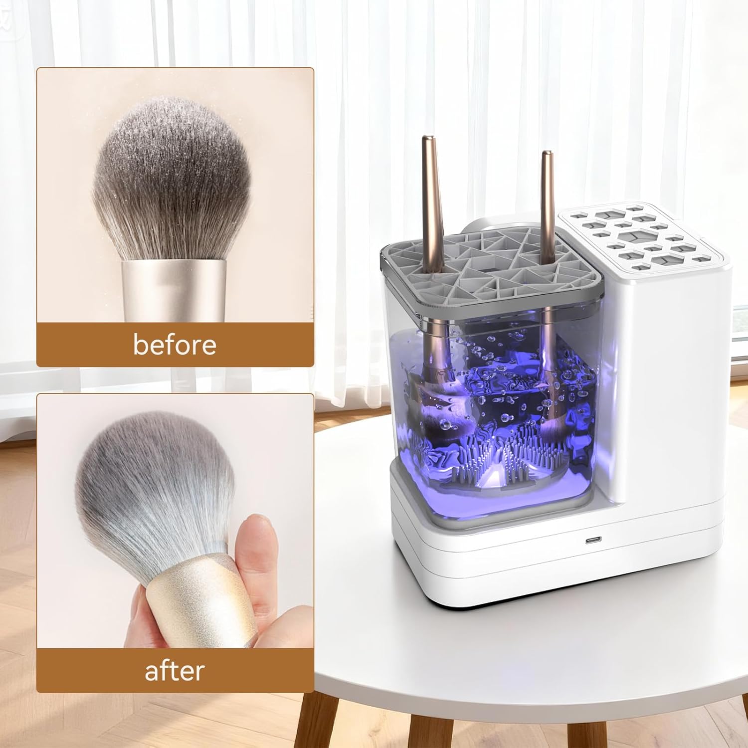 ✨ 5-in-1 Electric Makeup Brush Cleaner & Dryer – Fast, Deep Clean & Quiet Drying for All Brush Sizes 🖌️💨