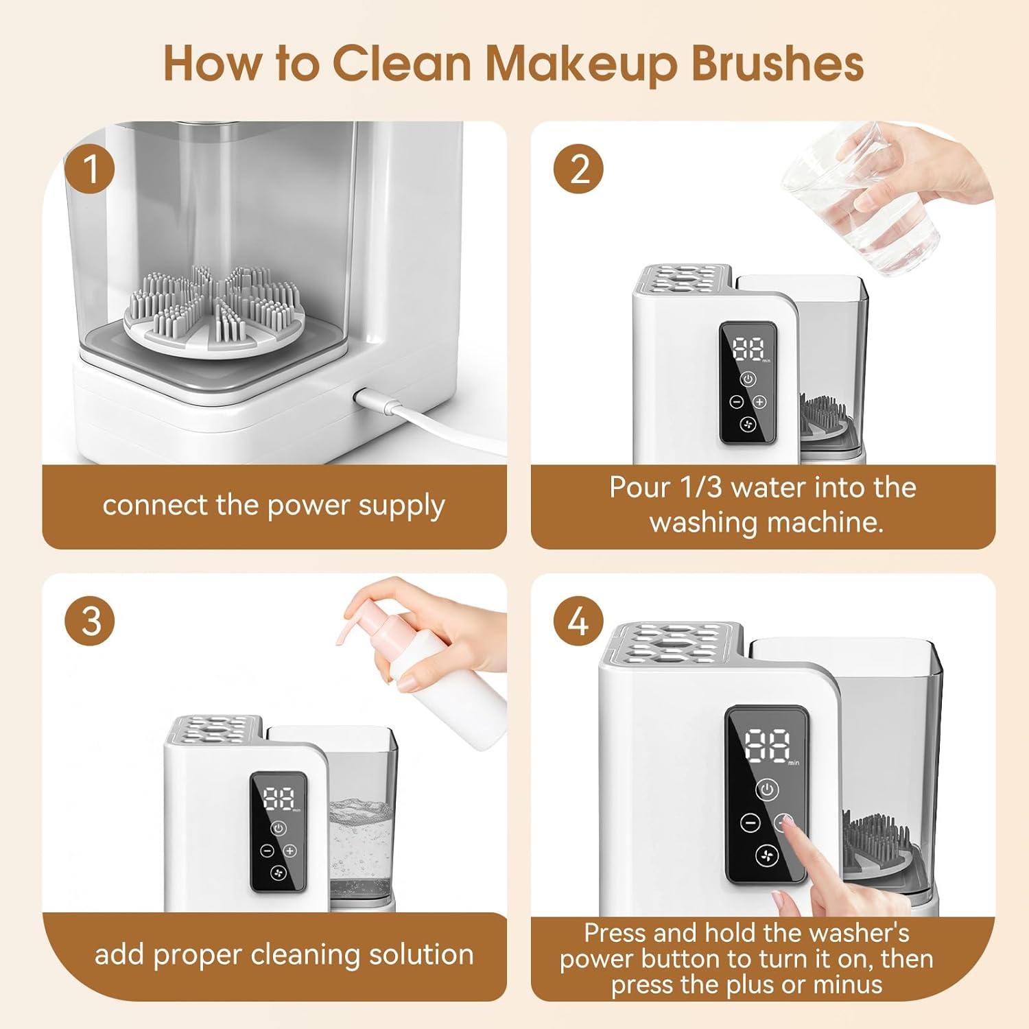 ✨ 5-in-1 Electric Makeup Brush Cleaner & Dryer – Fast, Deep Clean & Quiet Drying for All Brush Sizes 🖌️💨
