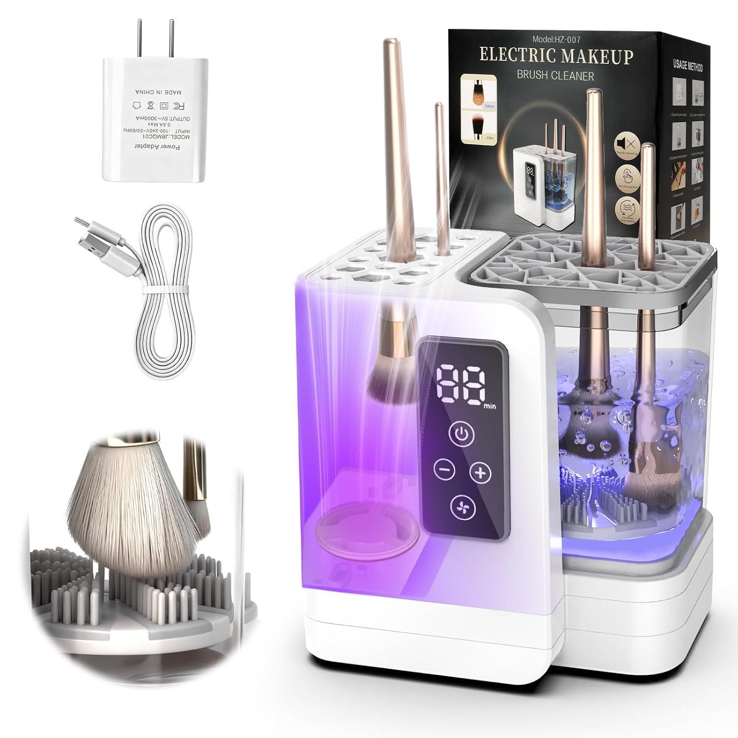 ✨ 5-in-1 Electric Makeup Brush Cleaner & Dryer – Fast, Deep Clean & Quiet Drying for All Brush Sizes 🖌️💨