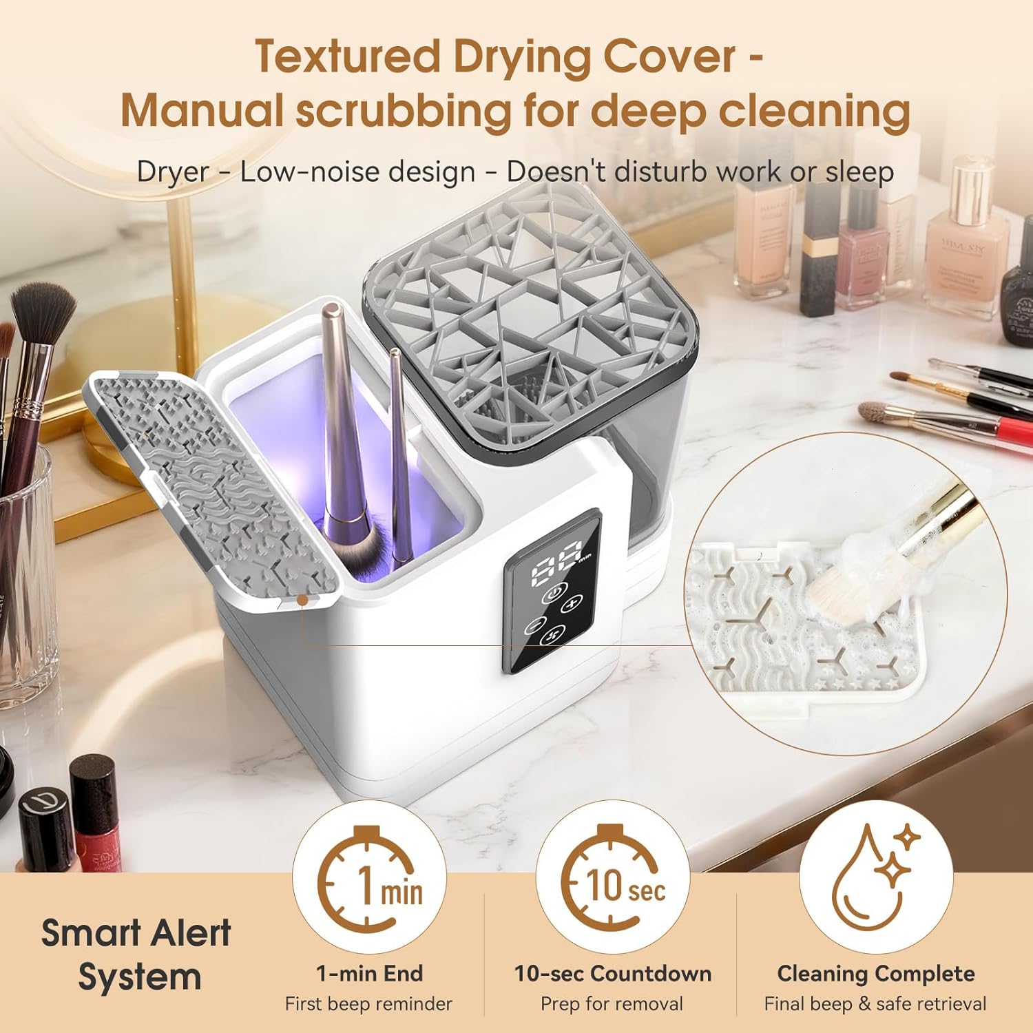 ✨ 5-in-1 Electric Makeup Brush Cleaner & Dryer – Fast, Deep Clean & Quiet Drying for All Brush Sizes 🖌️💨