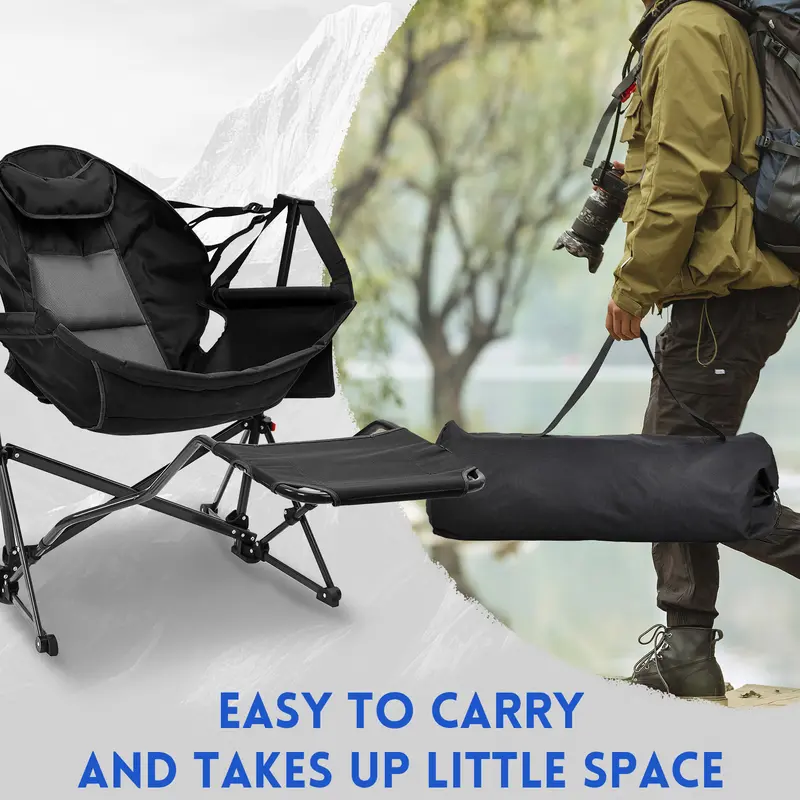 🪑✨ 3-in-1 Swing Rocker Lounger – Heavy-Duty Hammock Chair with Footrest