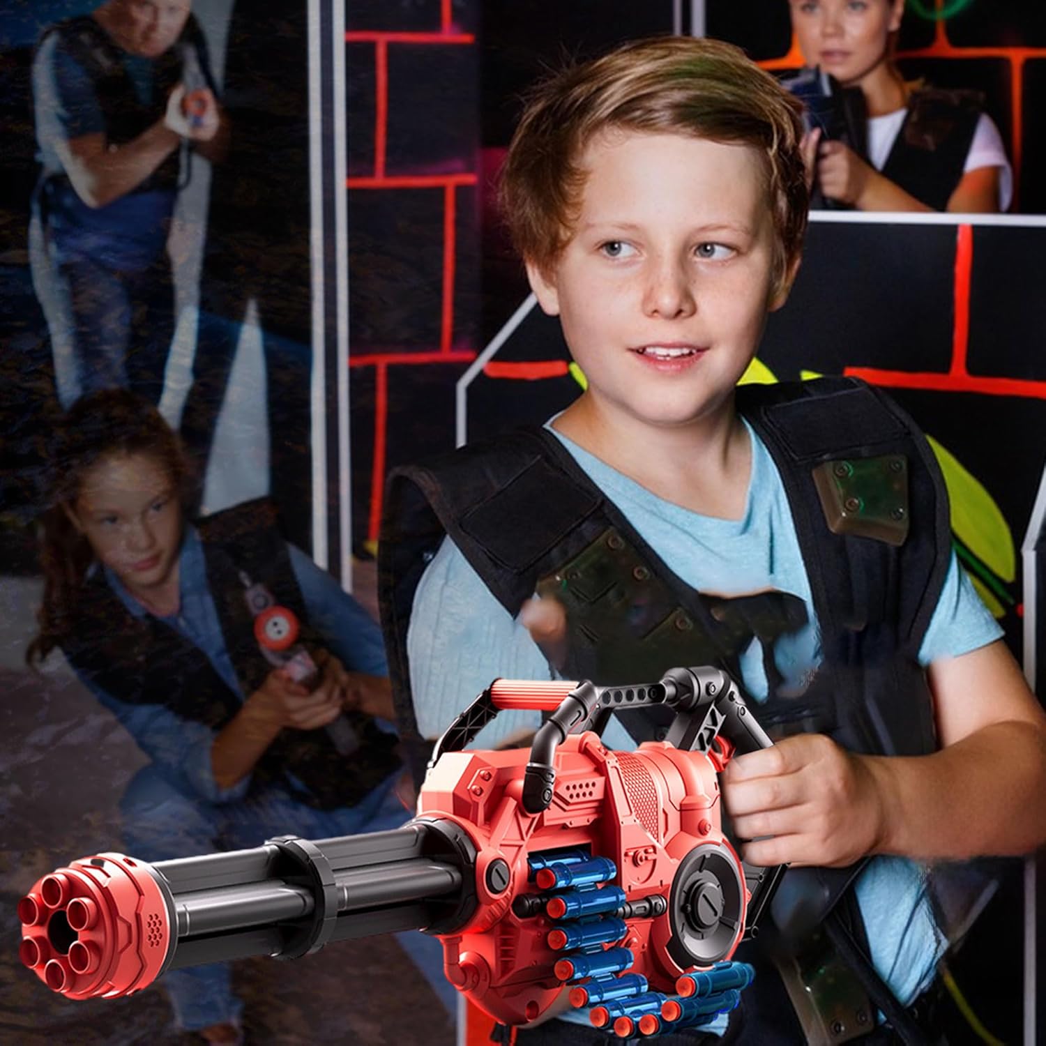 ⚡ 40-Dart Foam Blaster with Auto-Rotating Barrel – Rapid Fire Toy Gun for Kids 🔫