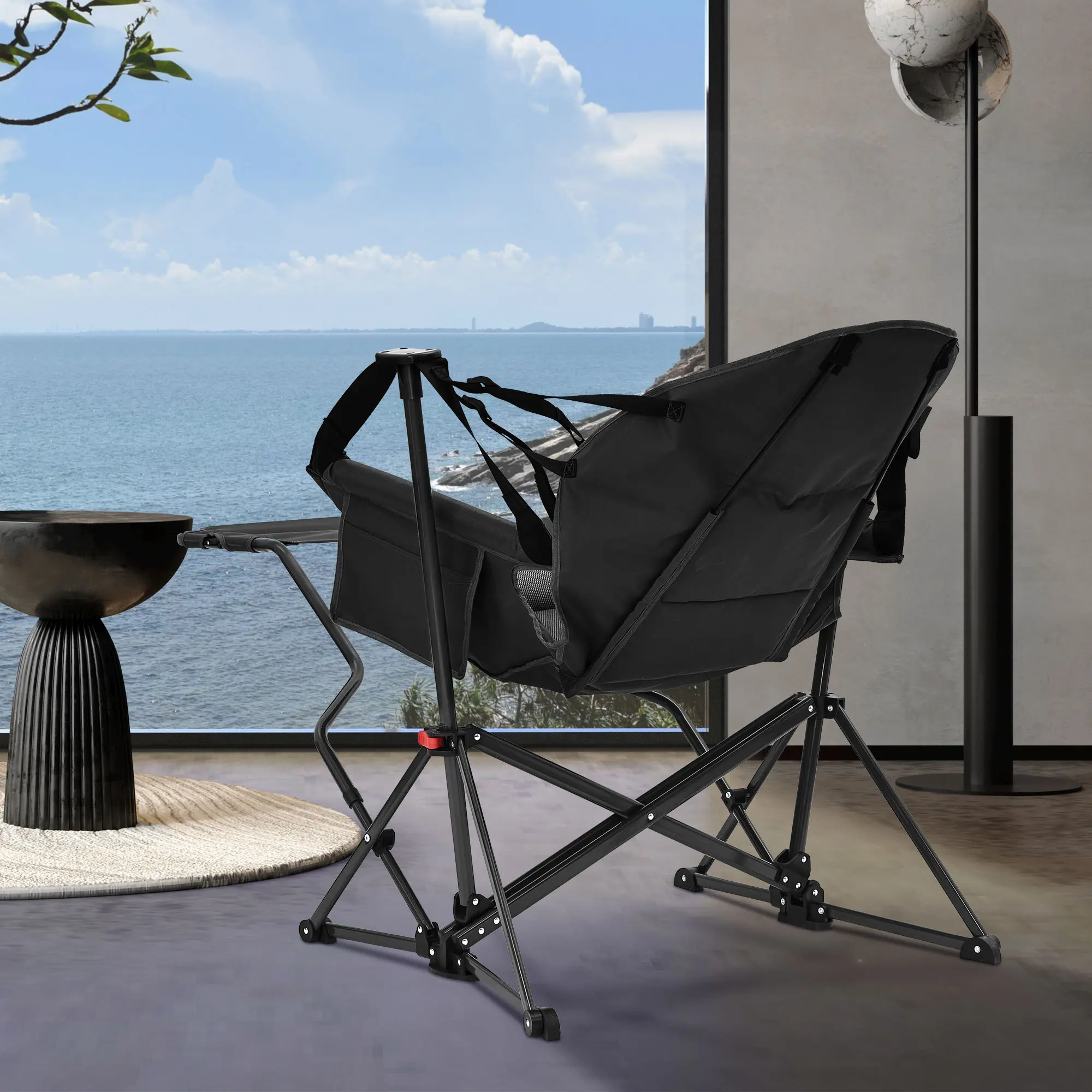 【Valentine's Day gift】GDY Hammock Camping Chair, Swing Chair Rocking Chair With Pedal, Max 450 lbs Capacity hammock life