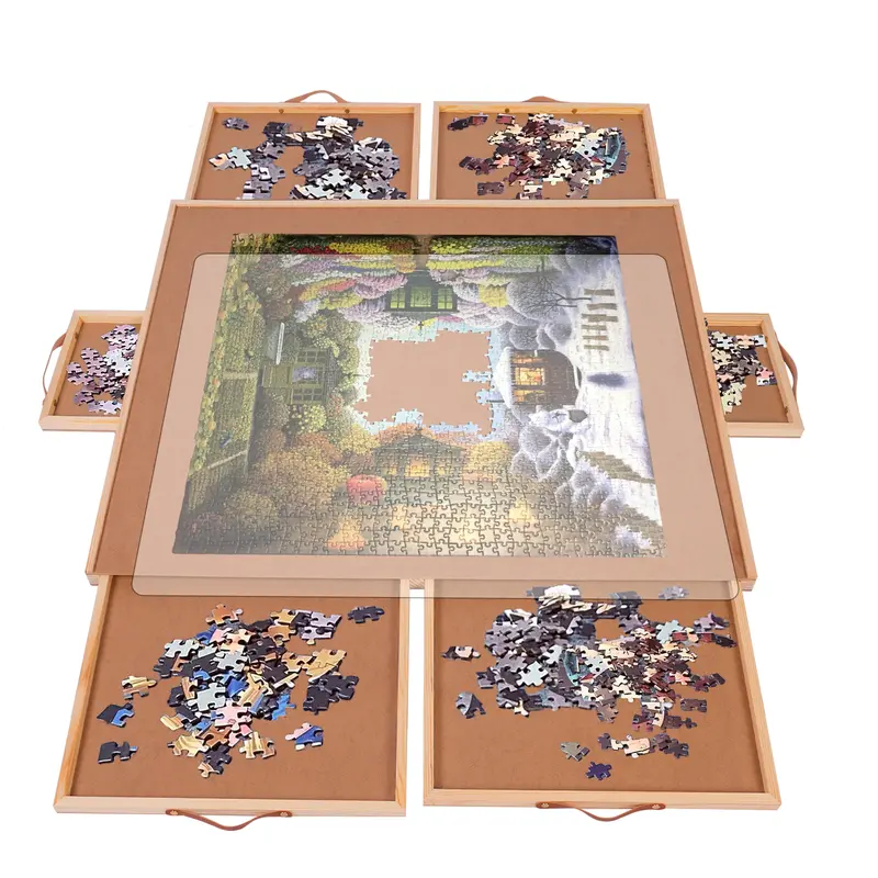 🧩 Rotating Jigsaw Puzzle Board – 1,500-Piece Capacity with Spinning Surface & 6 Storage Drawers 🔄