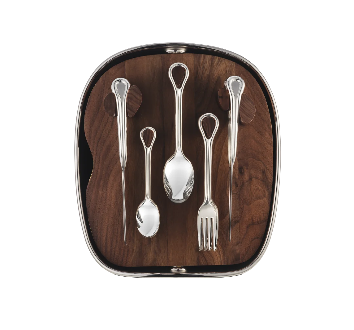 Luxury 24-Piece Carousel Flatware Set 🍴🎁 – Gold & Silver Plated Cutlery in Wooden Box