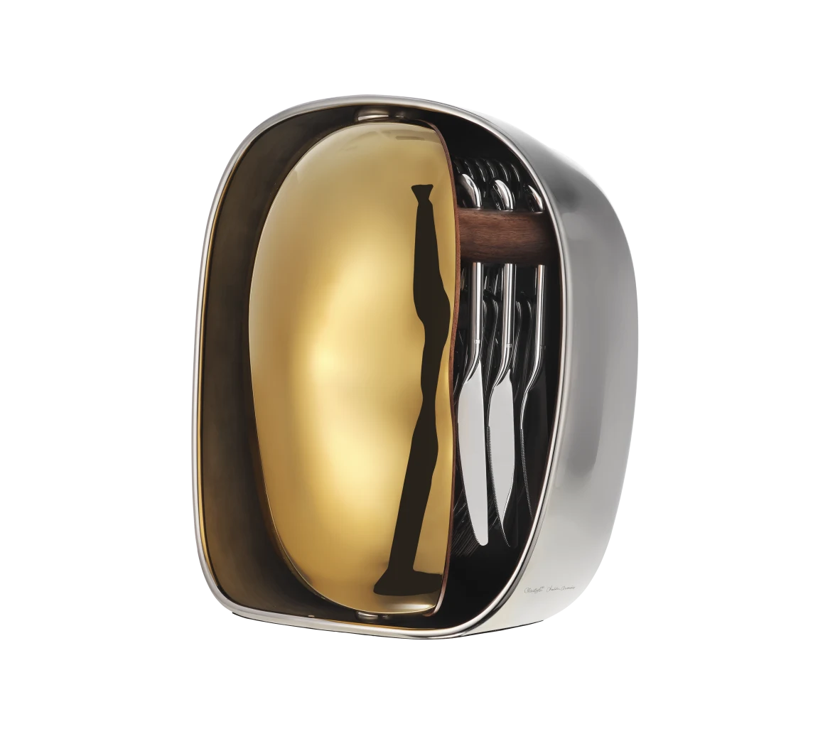 Luxury 24-Piece Carousel Flatware Set 🍴🎁 – Gold & Silver Plated Cutlery in Wooden Box
