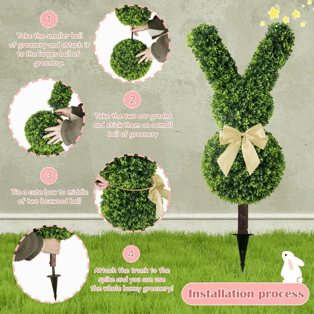 Our No-Fuss Easter Bunny Topiary – Cute, Green & Always Ready for the Season! 🌿🌸