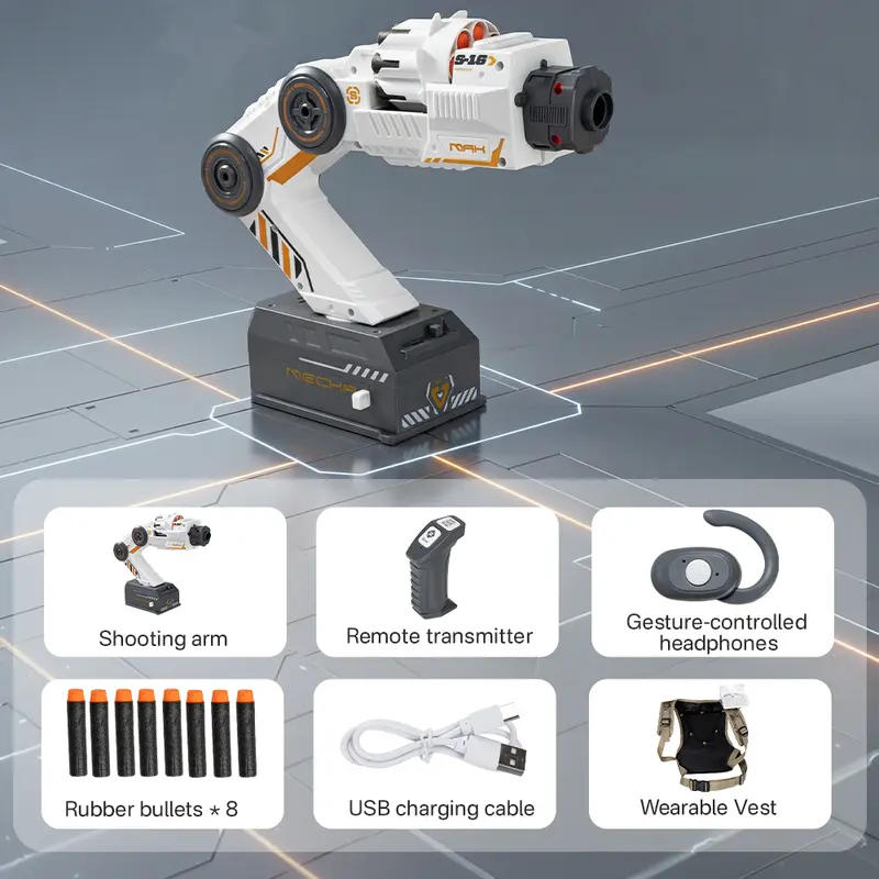 🎯 Smart-Tracking Robotic Foam Blaster – Wearable & Dual-Control