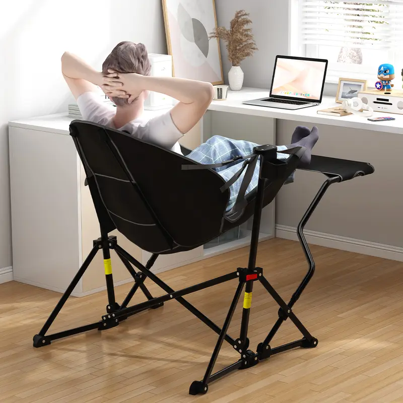 🪑✨ 3-in-1 Swing Rocker Lounger – Heavy-Duty Hammock Chair with Footrest