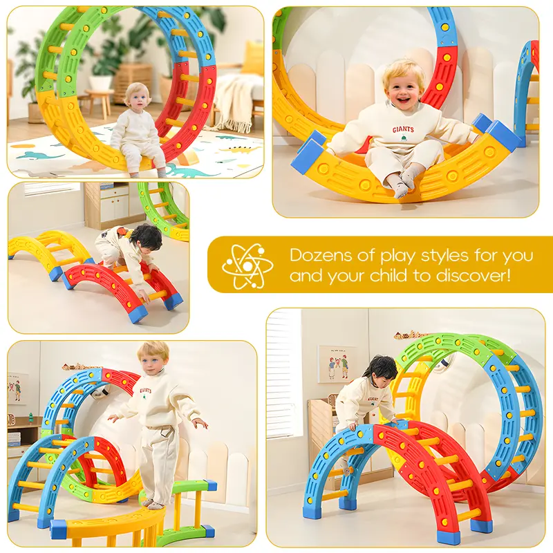 🧩 6-in-1 Foldable Pikler Set – Indoor Climbing & Balance Gym for Toddlers
