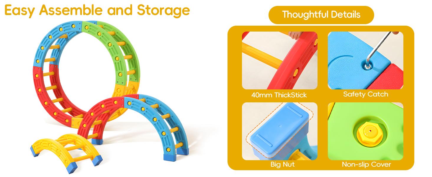 6合1可折叠攀爬玩具，蒙特梭利攀爬套装，室内幼儿攀爬架，皮克勒三角架套装