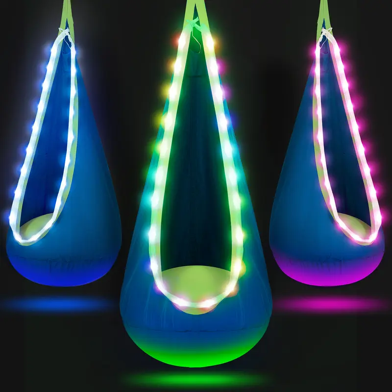 LED Pod Swing & Inflatable Pillow 🌈 – Sensory Hammock for 3+ Years