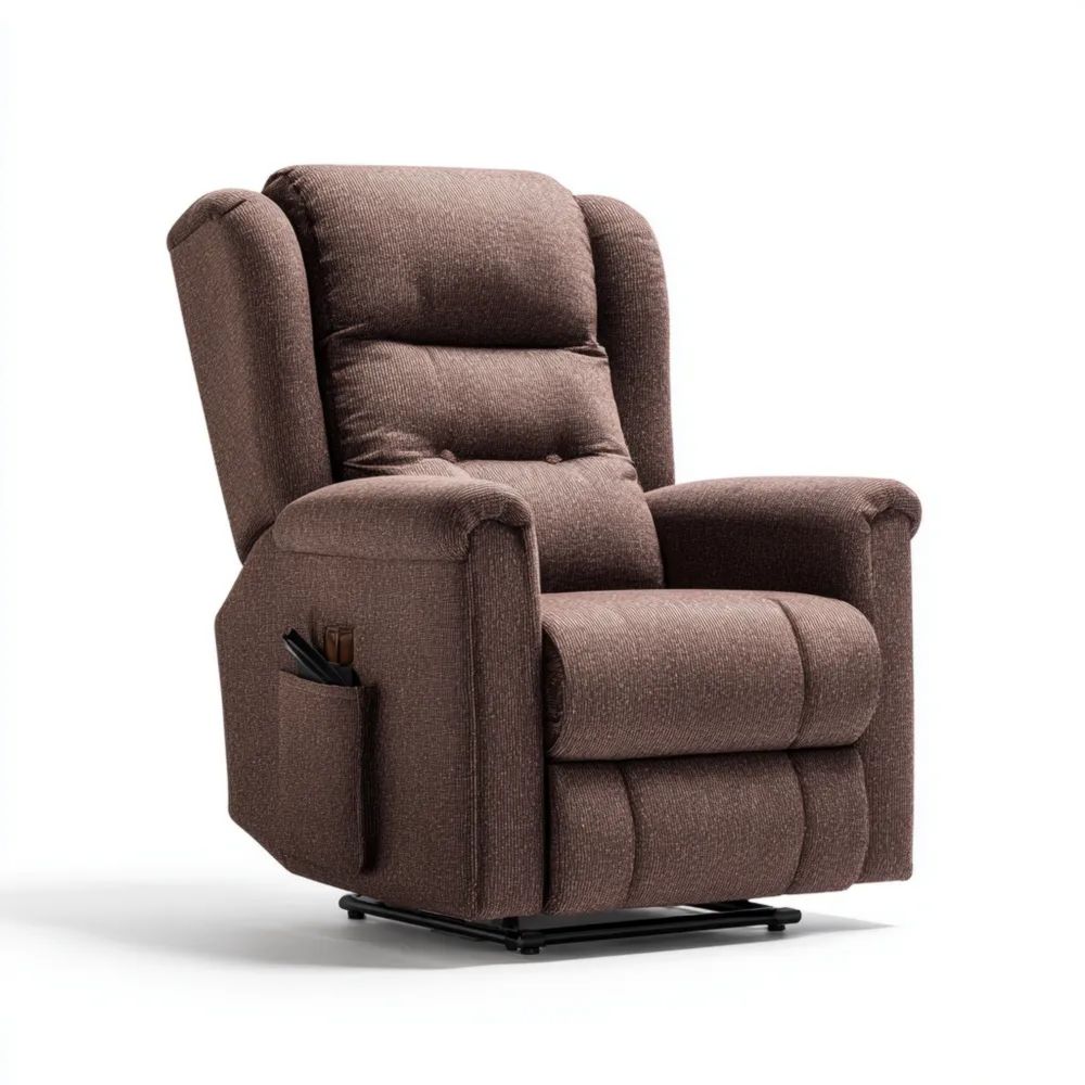 Poltrona reclinabile in tessuto Marrone - Design moderno - 75x85x105 cm