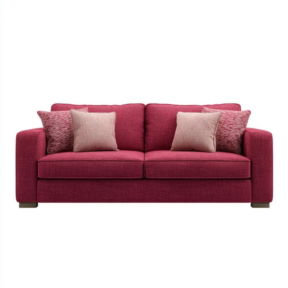 Divano a due posti in tessuto 160x90x85 cm – Design moderno – Rosso Scuro