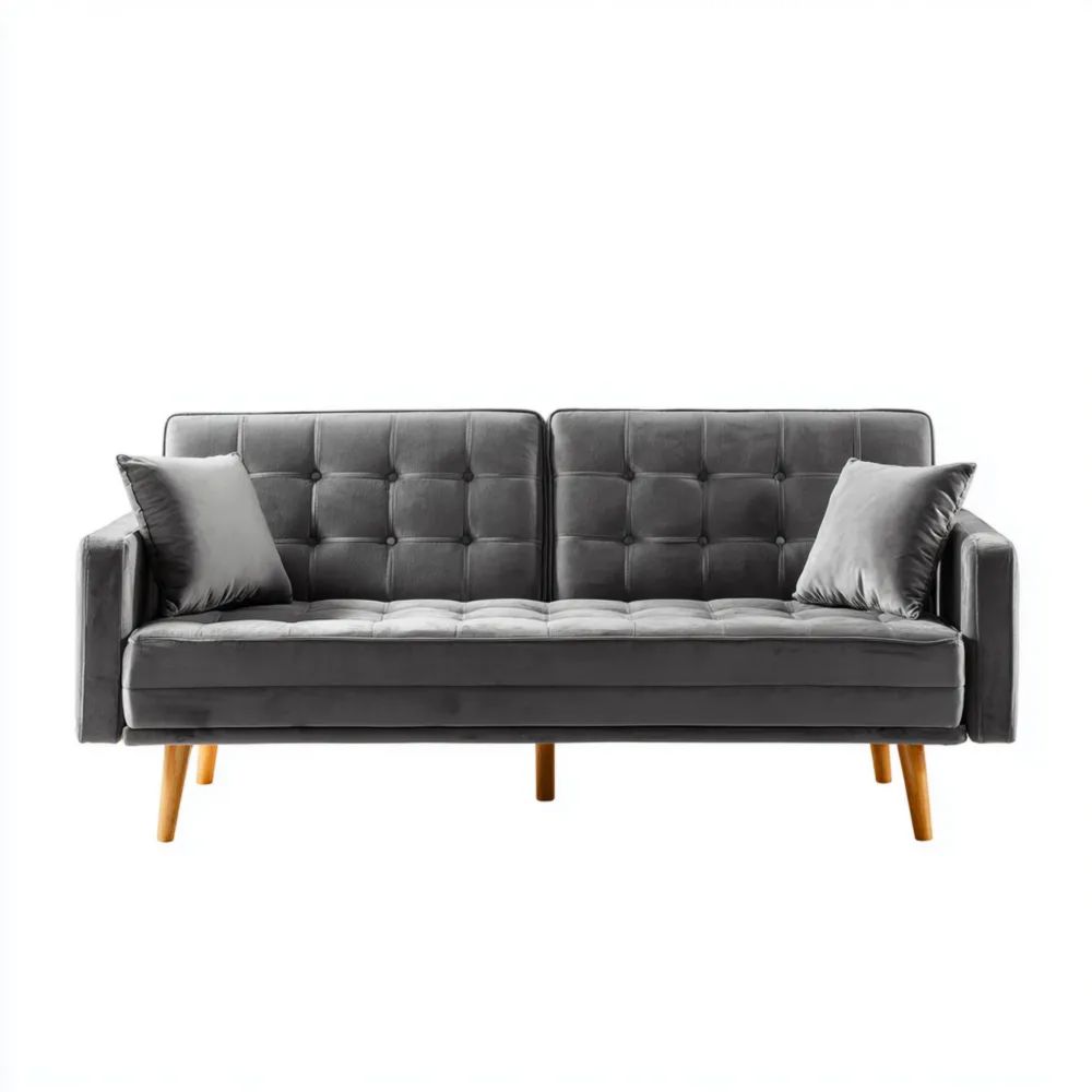 Divano a due posti in velluto Antracite 160x75x85 cm - Design moderno