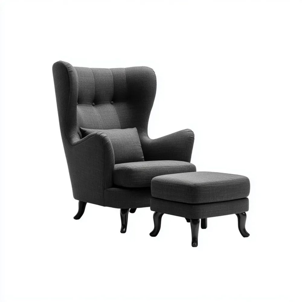 Poltrona relax con poggiapiedi 98x80x85 cm - Tessuto Grigio Scuro