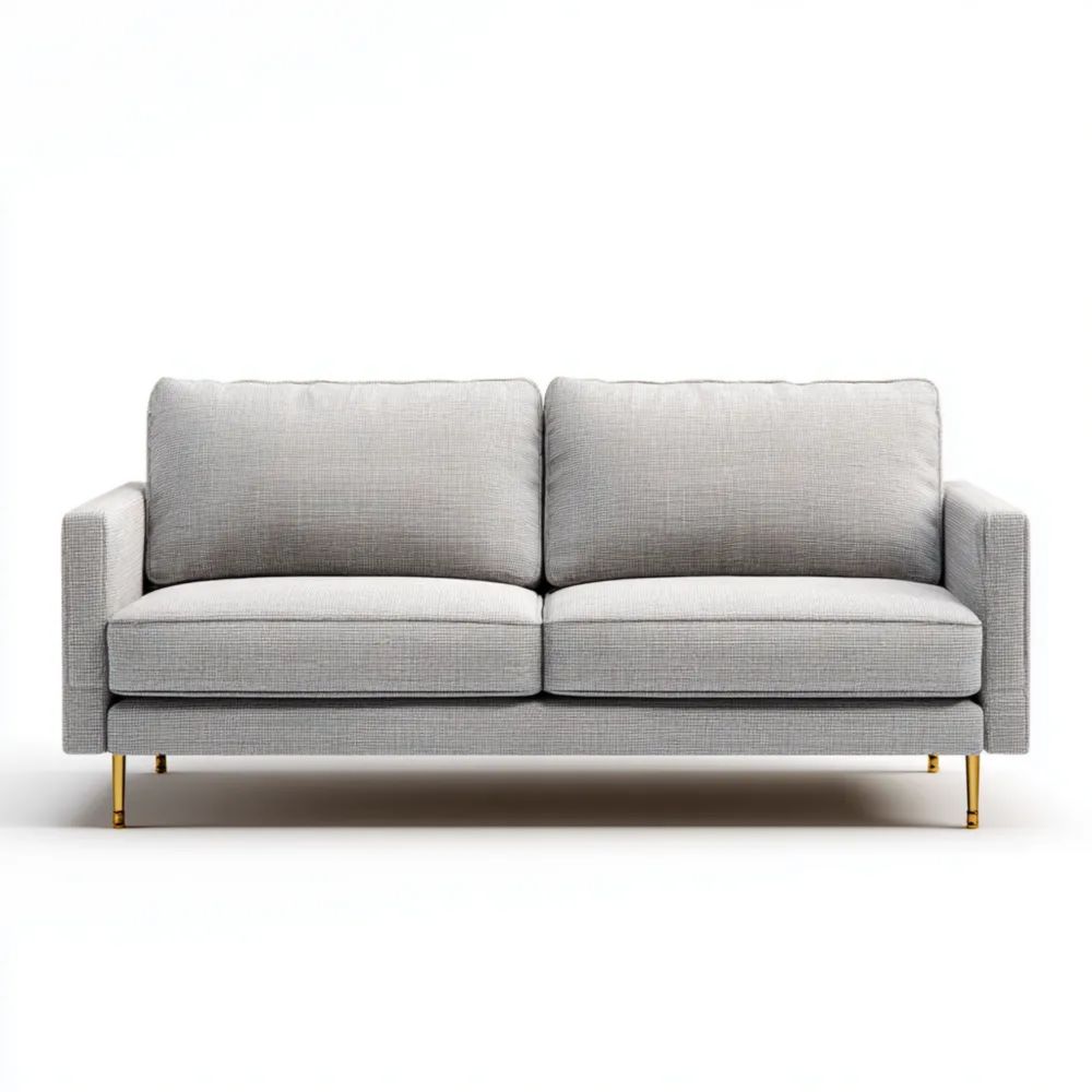 Divano a due posti in tessuto 180x90x85 cm - Grigio - Design moderno