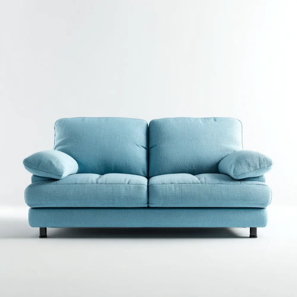 Divano a due posti in tessuto 150x85x90 cm - Azzurro - Design Moderno