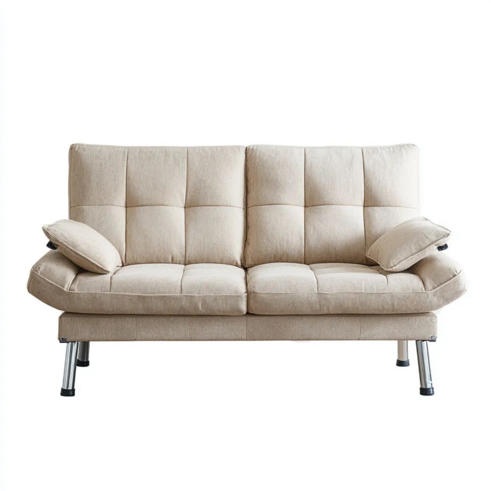 Divano a Due Posti in Tessuto 180x90x85 cm - Beige