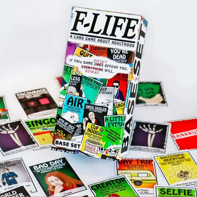 F-Life: A Game About Adulthood – Darkly Humorous Party Card Game for Adults, Life Simulation, Wealth Building, Retirement & Graveyard Revenge